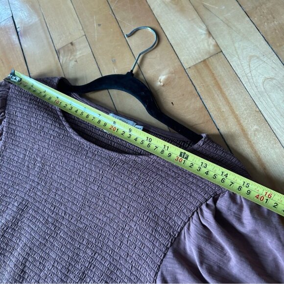 Nation LTD Sz S Brown Ruched Puff Sleeves Blouse - Picture 8 of 9